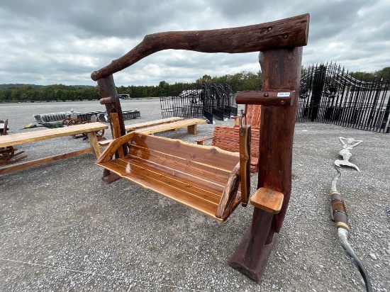 STANDALONE LOG SWING W/STAND AND TABLES