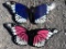 PAIR OF METAL BUTTERFLIES