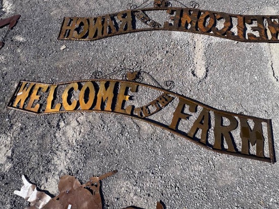 "WELCOME TO THE FARM" METAL SIGN