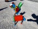 METAL MULTICOLORED DONKEY STATUE