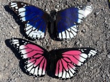 PAIR OF METAL BUTTERFLIES