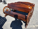 WOODEN WAGON WHEEL BENCH