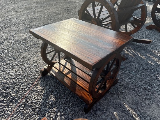 WAGON WHEEL END TABLE