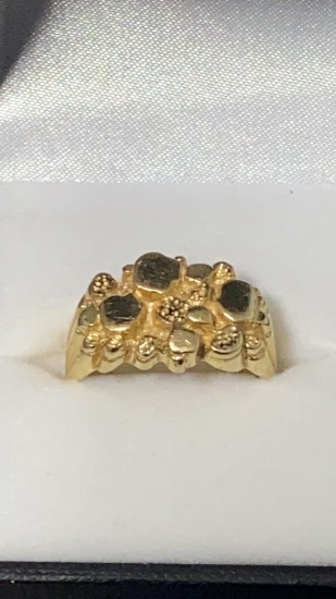 14k Gold Nugget Ring