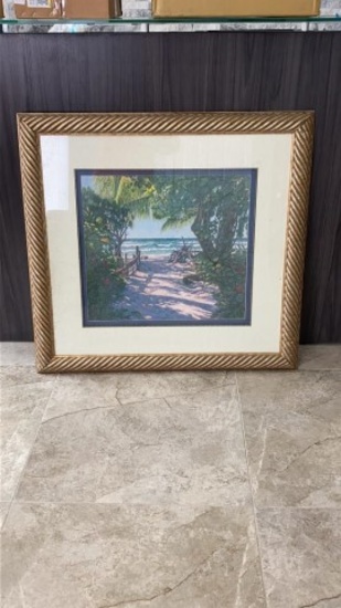 35 x 34 Framed Picture Beach Scene