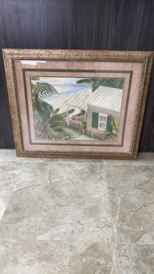 35 x 30 Framed Painting Beach House