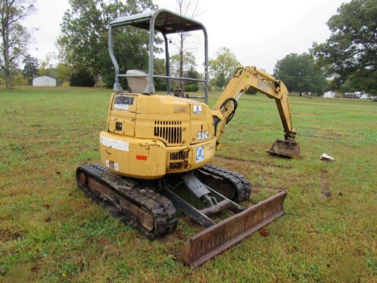 John Deere 35C ZTS Mini-Excavator, S/N: FFO35CX231449, 5,489 Hours Showing,