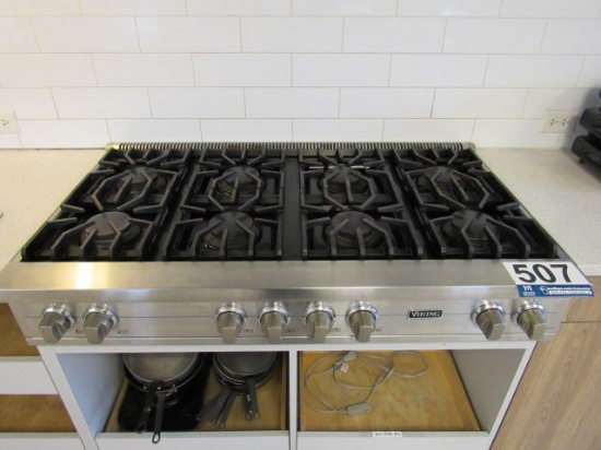 Viking Professional 8-Burner Gas Cooktop, 48" W x 28" D x 8" H. (LOCATED IN