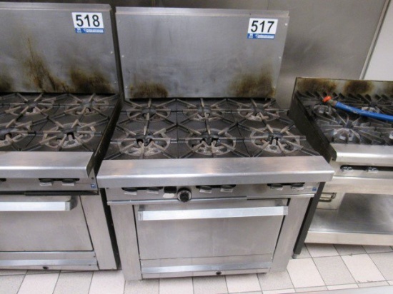 6-Burner Gas Range/Oven, 36" W x 33" D x 38" H (57" Overall). (LOCATED IN G