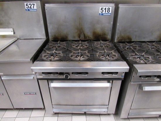 6-Burner Gas Range/Oven, 36" W x 33" D x 38" H (57" Overall). (LOCATED IN G