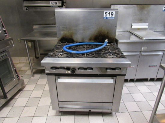 6-Burner Gas Range/Oven, 36" W x 33" D x 38" H (57" Overall). (LOCATED IN G