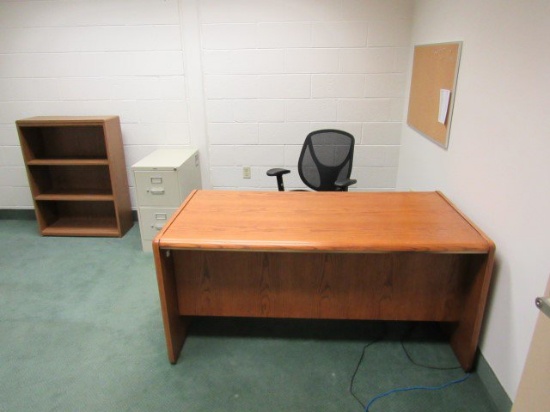 Misc. Office Furniture, Including: (1) 5' x 2'6" Desk, (1) 2-Drawer File Ca