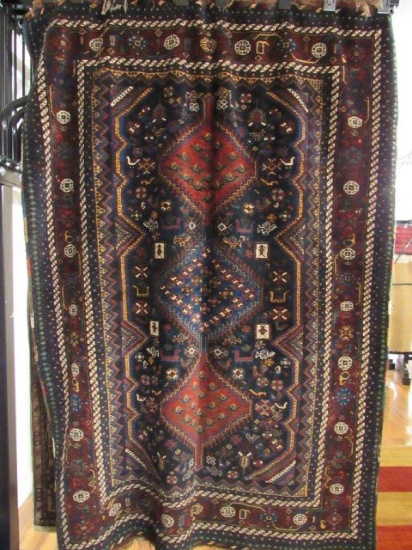 5'3 x 7'6 Iran Shiraz Brown Blue Wool (Unit #BHFTT-TC) - Retail Price $5,199.00.