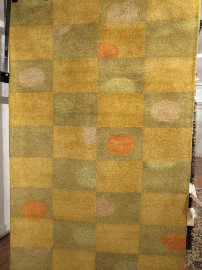 5'0 x 8'0 India Tufted Contemporary Gold Earth Wool (Unit #28975)