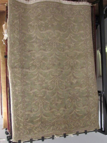 6'0 x 8'9 India French Green Wool (Unit #15446) - Retail Price $2080.00.