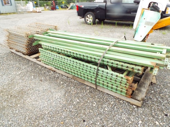 Pallet Of Misc. Warehouse Shelving Pcs. Including :  (6) 7'x42" Uprights, (12) 9' Wide Crossbeams, (