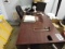 2-Drawer Metal/Wood Desk w/Contents