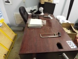 2-Drawer Metal/Wood Desk w/Contents