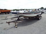 2 Pcs.:  (1) 1988 Tracker 17' Aluminum Boat; (1) Tracker S/A Boat Trailer (BOAT TRAILER: PARTS ONLY