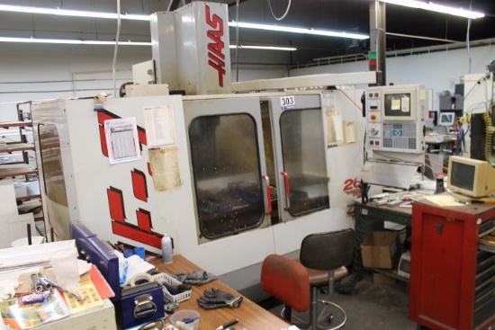 11 Pcs.:  (1) 1998 Haas DH3D NC Machine; (1) Misc. Size Bits; (3) Tables; (2) Toolboxes; (2) Desk Ch