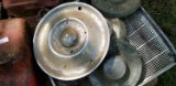 Metal Gas Cans; Mercedes Benz Grill; Oil Pan; Corvvette Hub Caps