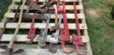 Large Ridgit Pipe Wrenches; Mallets; Axes