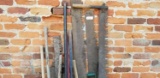 Two Man Cross Cut Saws; Axes; Shovels