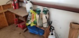 (1)Small Table, (1) Stand,(4) Fire Extinguishers, (4) Handheld Sprayer, (8) Emergency Triangles