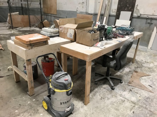 WOOD WORKBENCHES & CONTENTS