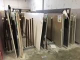 ASSORTED QUARTZ SLABS & SLAB RACK