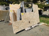 GRANITE REMNANTS & WOODEN A-FRAME