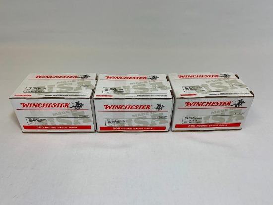 3 - 200 ROUND BOXES WINCHESTER 5.56X45MM