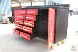 2021 Steelman 7ft Work Bench with 10 Drawers & 2 Cabinets (Red)