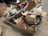 Pallet of Assorted Tail Lights, Tow Hitch, Car Parts, Tow Hitch Attachment