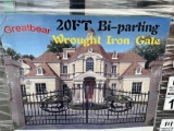 2024 Greatbear 20' Bi- Parting Wrought Iron Gates, 1 Set