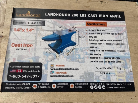 2024 Landhonor LHR-CIA200 Cast Iron Anvil
