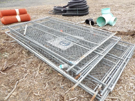 (7) Sections of Chain Link Barrier Fencing w/ Stands