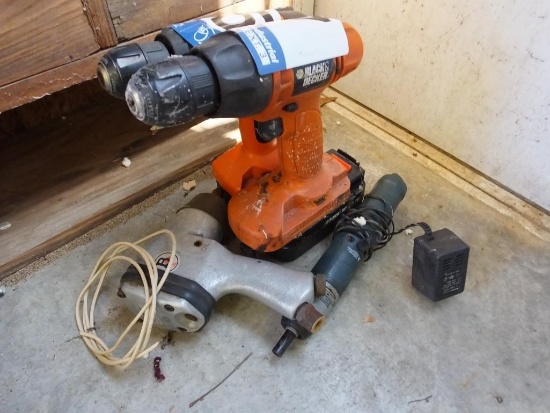 (4) Power Tools: (1) Air Impact Wrench, (3) Black & Decker Rechargeable