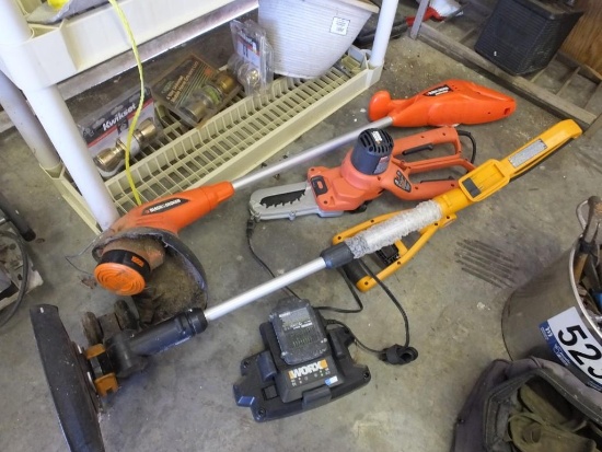 (3) Outdoor Power Tools: 2 String Trimmers and Power Lopper