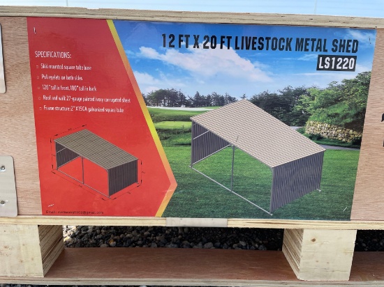12 ft x 20 ft Metal Livestock Shelter