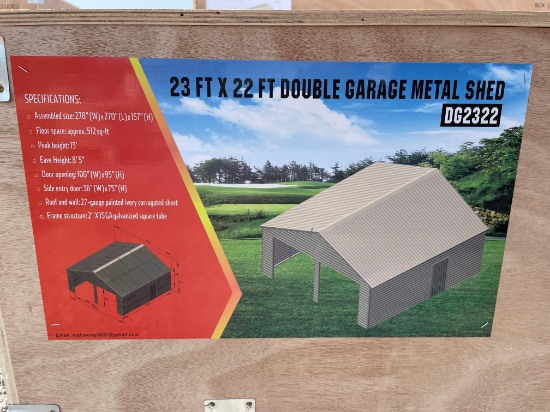 23 ft 22 ft Double Garage Metal Shed