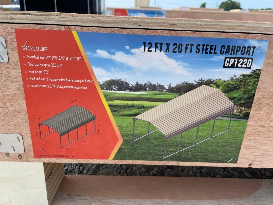 12 ft x 20 ft Steel Carport Shed