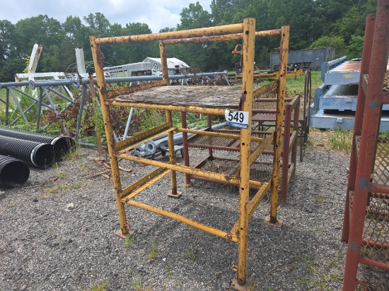 Lot: (2) Industrial Metal Shelving Units and (1) Metal Step