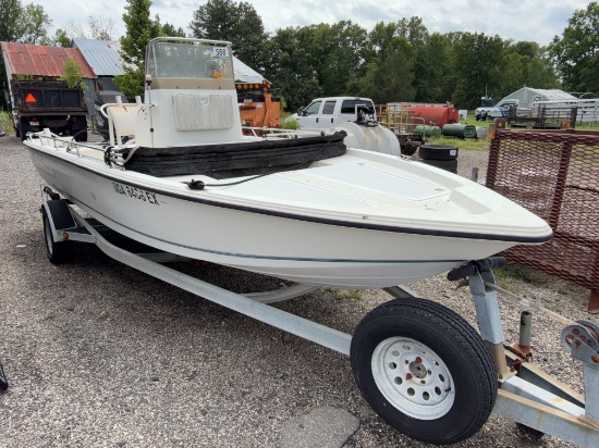 1997 Wahoo 21 Bay Center Console Boat, Mercury 225XL Outboard and EZ Loader Trailer