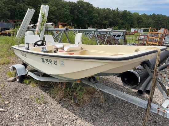 1977 Boston Whaler 13 ft Rescue Boat with Honda 25HP Outboard Motor