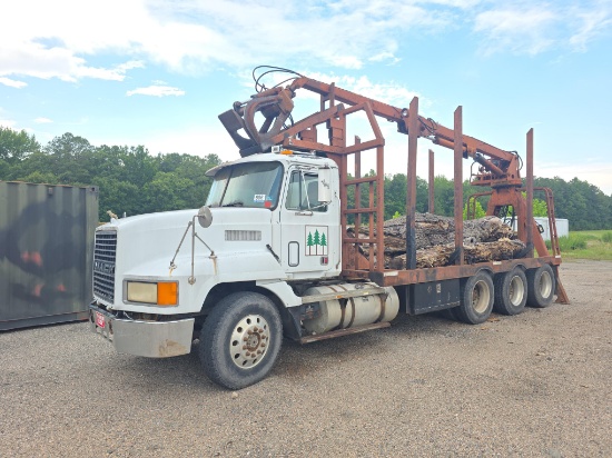 1993 Mack Ch CH613 Tri-Axle Log Truck w/ Serco 8000 Hyd Loader