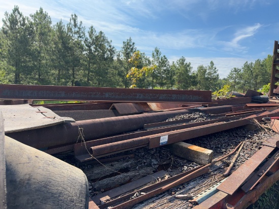 Lot of Steel on Flatbed Trailer (lot #672B)