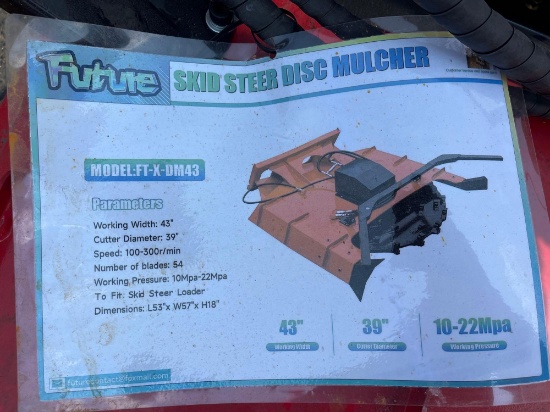 2026 Unused Future FT-XDM43 Skid Steer Mini Disc Mulcher