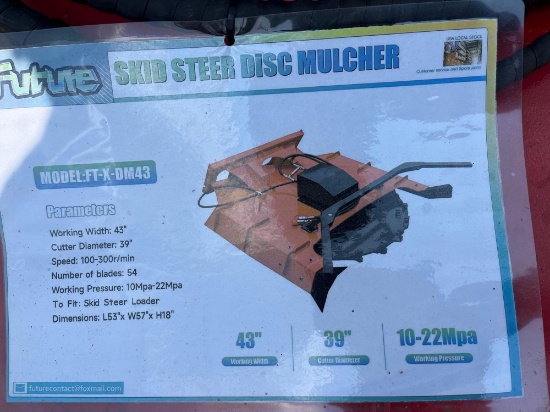 2026 Unused Future FT-XDM43 Skid Steer Mini Disc Mulcher