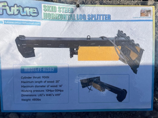 2026 Unused Future FT-HLS82 Skid Steer Horizontal Log Splitter